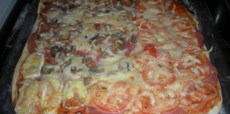 Pizza bez kynutí (vytáhnutá z trouby)