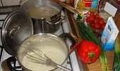 Těstovinový salát v sýrové omáčce, Příprava + suroviny