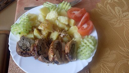 Vepřová panenka plněná kuřecími játry