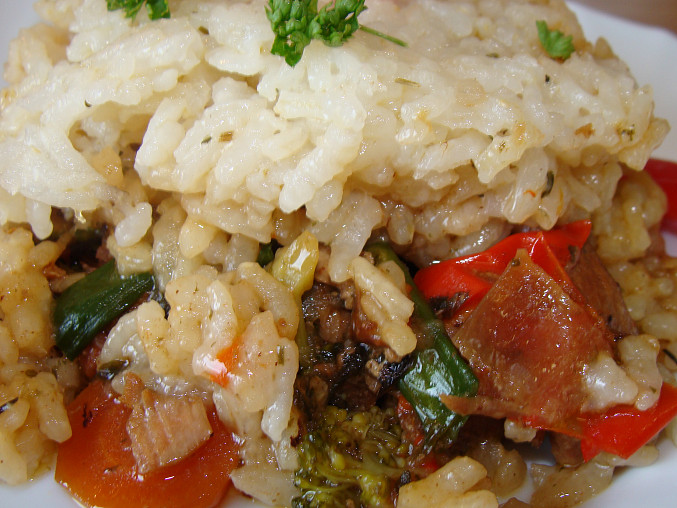 Vepřové ragů s rýžovou peřinkou, Detailíček pro oko