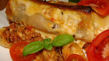 Zapečené cannelloni s masovou náplní