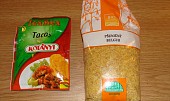 Bulgur s vepřovým masem a zeleninou (Tacos koření a pšeničný bulgur)