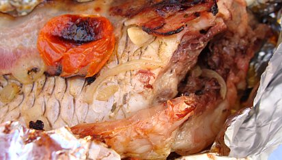 Dědkův kapr - gril, Detail