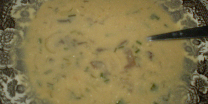 Houbovo-smetanová polévka se sýrem a  koprem