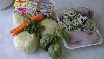 Kuřecí maso v kedlubnách, ingredience