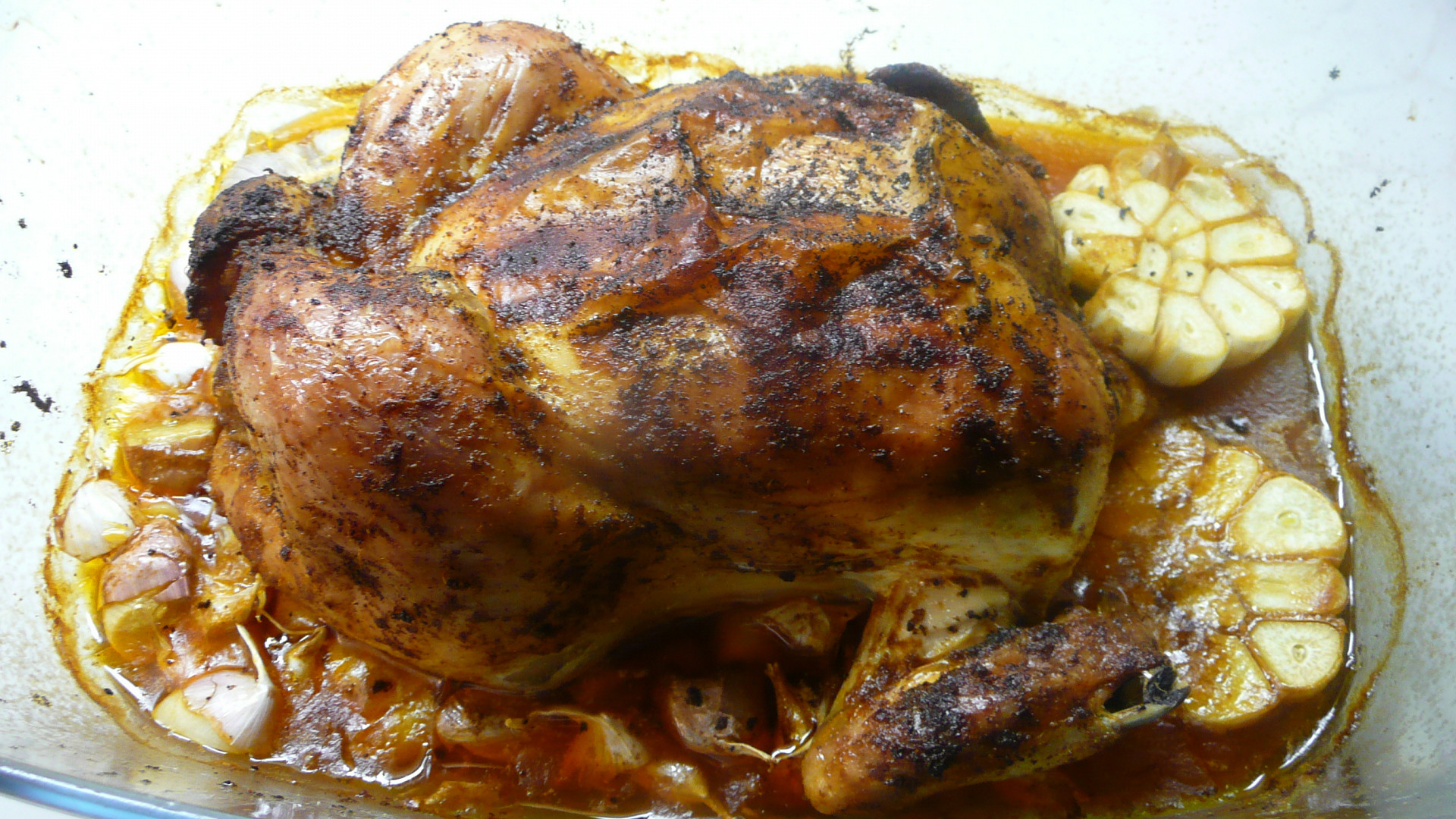 Pečené kuře na česneku