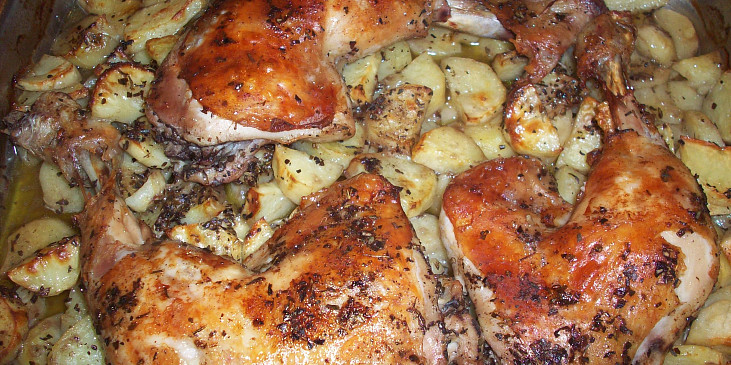 Pečené kuře po řecku