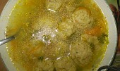 Porková polévka s drožďovovločkovými knedlíčky - bleskovka (Pórková polévka s drožďovými knedlíčky)
