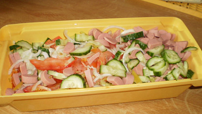 Rychlá pizza (nejen pro Vaška), připravené suroviny