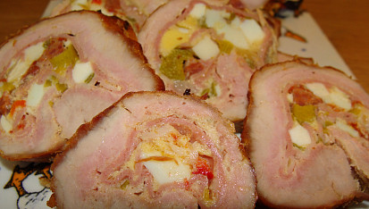 Vepřová roláda plněná vařenými vejci, Detail