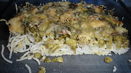 Zapečená brokolice se špagetami