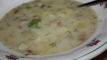 Bramborová polévka s houbami nakyselo, Bramborová polévka s houbami nakyselo
