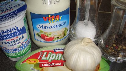 Česnekový dresing,  suroviny a ingredience