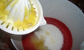Jahodová zmrzlina, rozmixované jahody + cukr + citronová šťáva