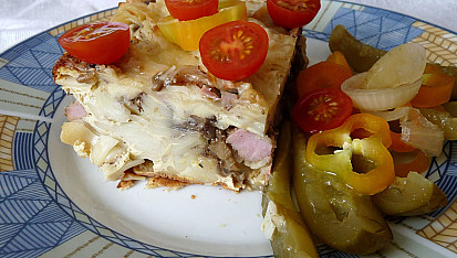 Netradiční houbošunkofleky, řez vrstvami