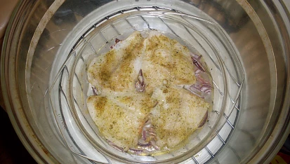 Pangasius pod vajíčkem, před zalitím