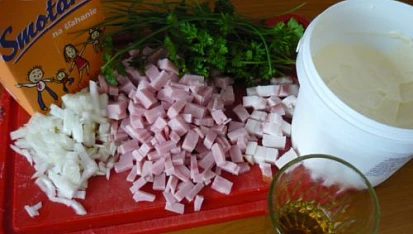 Penne so šunkovo-syrovou omáčkou a koňakom
