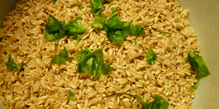 rýže s bazalkou