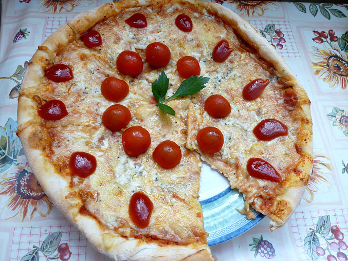 Sýrový koláč "ala pizza" od kamarádky