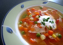 Zeleninová polévka se šunkou