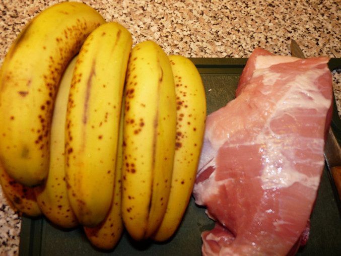 Banánové vepřové maso, hlavníi suroviny
