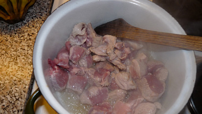 Banánové vepřové maso, restování