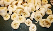 Banánové vepřové maso, přiipravené banány