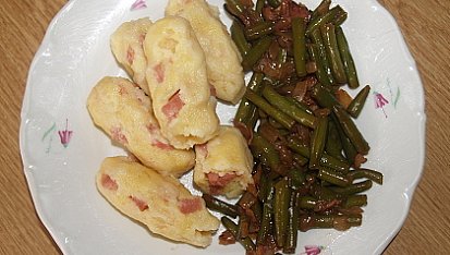 Bramborové šišky s fazolkami, bramborové šišky s fazolkami