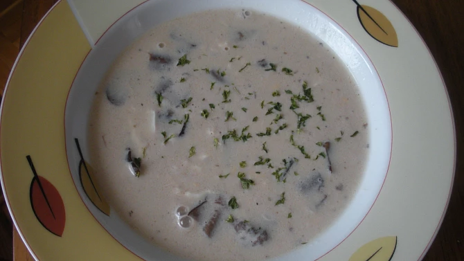 Mléčná houbová polévka