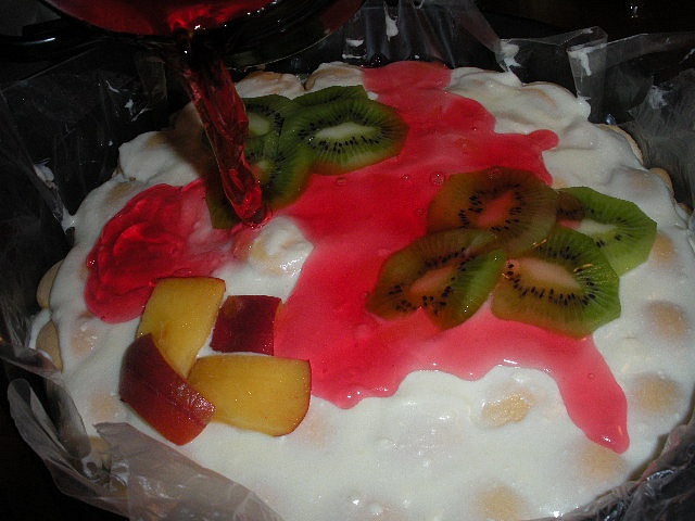 Nepečený dort s ovocem