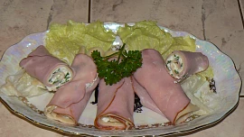 Šunkovo - sýrové rolky