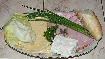 Šunkovo - sýrové rolky