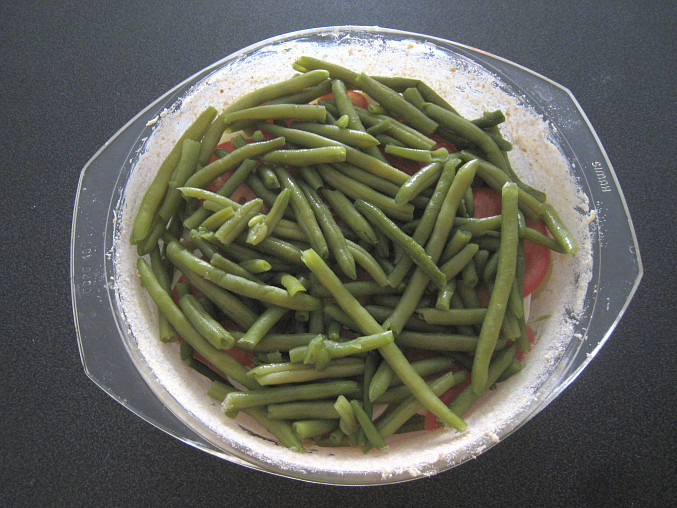 Zapečené zelené fazolky