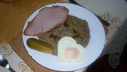 Čočka nakyselo s vejcem