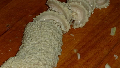 Drštky na paprice se škvarečky a uzeným