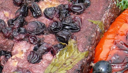 Lososový steak s černým rybízem, lososový steak s černým rybízem