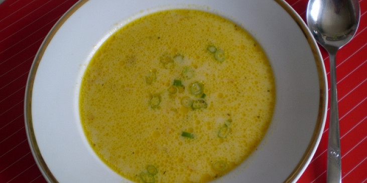 Zeleninová polévka se sýrem a smetanou