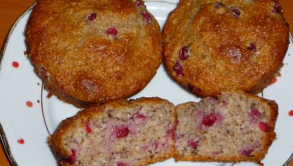 Celozrnné muffiny, s rybízem