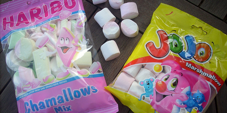 Různé druhy marshmallow