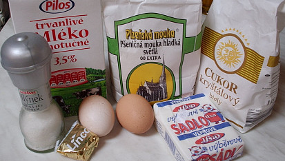 Plněné žemličky, suroviny na žemličky
