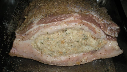 Plněný vepřový bůček
