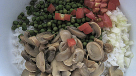 Rýžový salát se žampiony