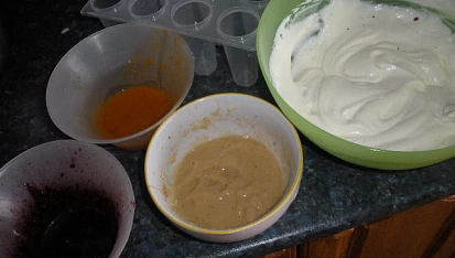 Tvarohové nanuky, Meruňka, borůvka, banán