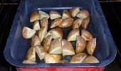 Vepřové kousky s medem a pečenými brambory, Pečené brambory