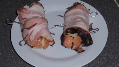 Vuřty (buřty) plněné sýrem, Připraveno ke smažení