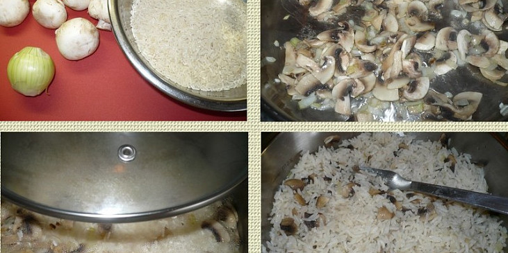 Žampionová rýže (postup)