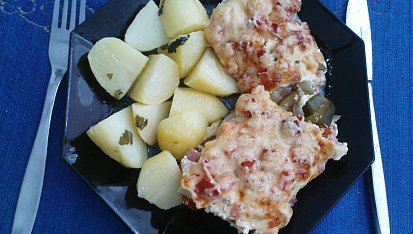Zapečená zeleninová dobrota, Podáváme s brambory