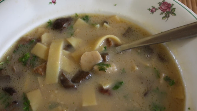 Houbová polévka s nudlemi, Houbová polévka s nudlemi