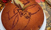 Mramorový dort (Mramorový dort ozdobený čokoládovým obrázkem)