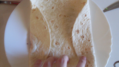 Tortilla s vejci, Postup balení 1